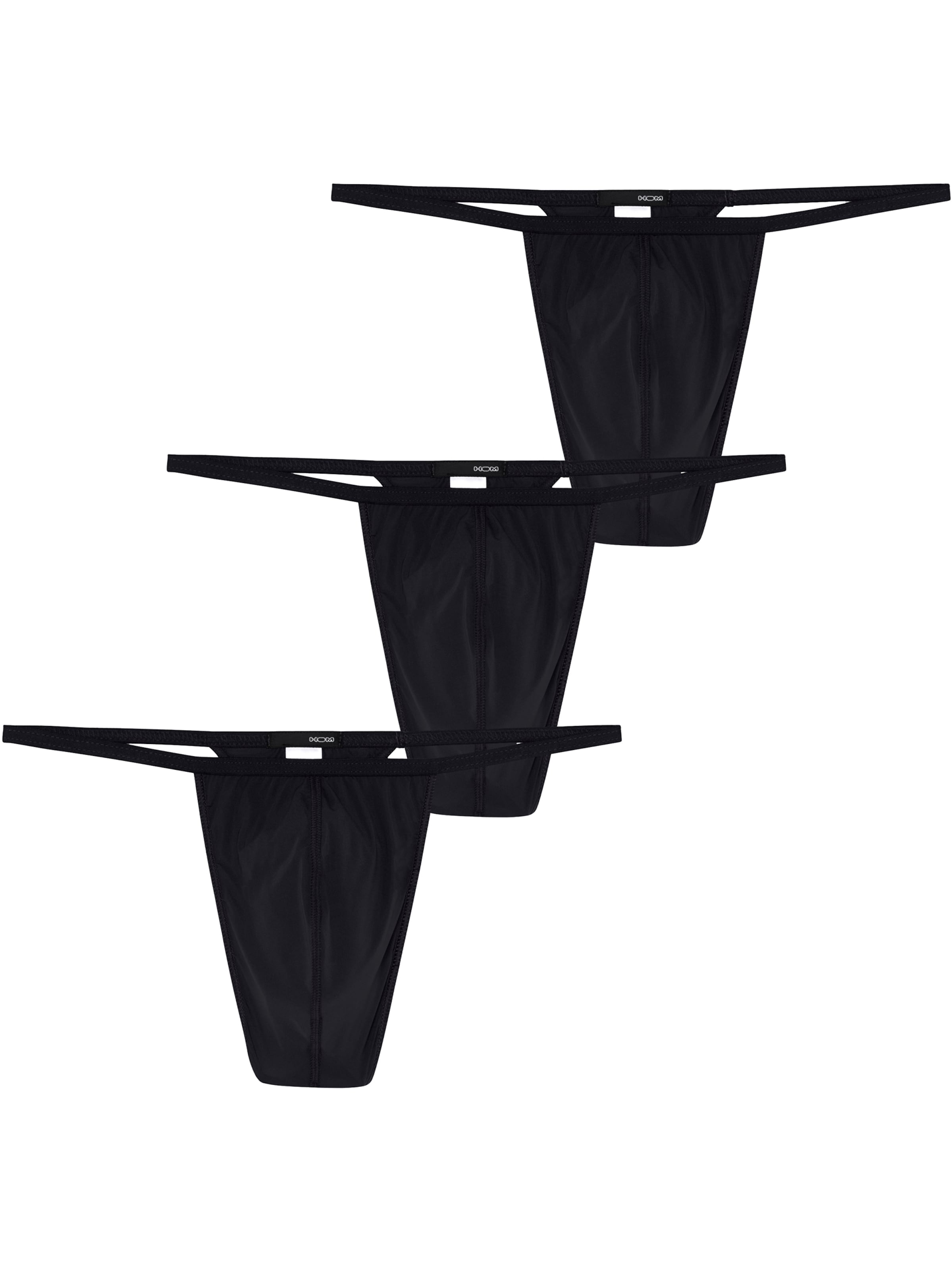 HOM G-String ' Plumes ' in Schwarz: Vorderseite