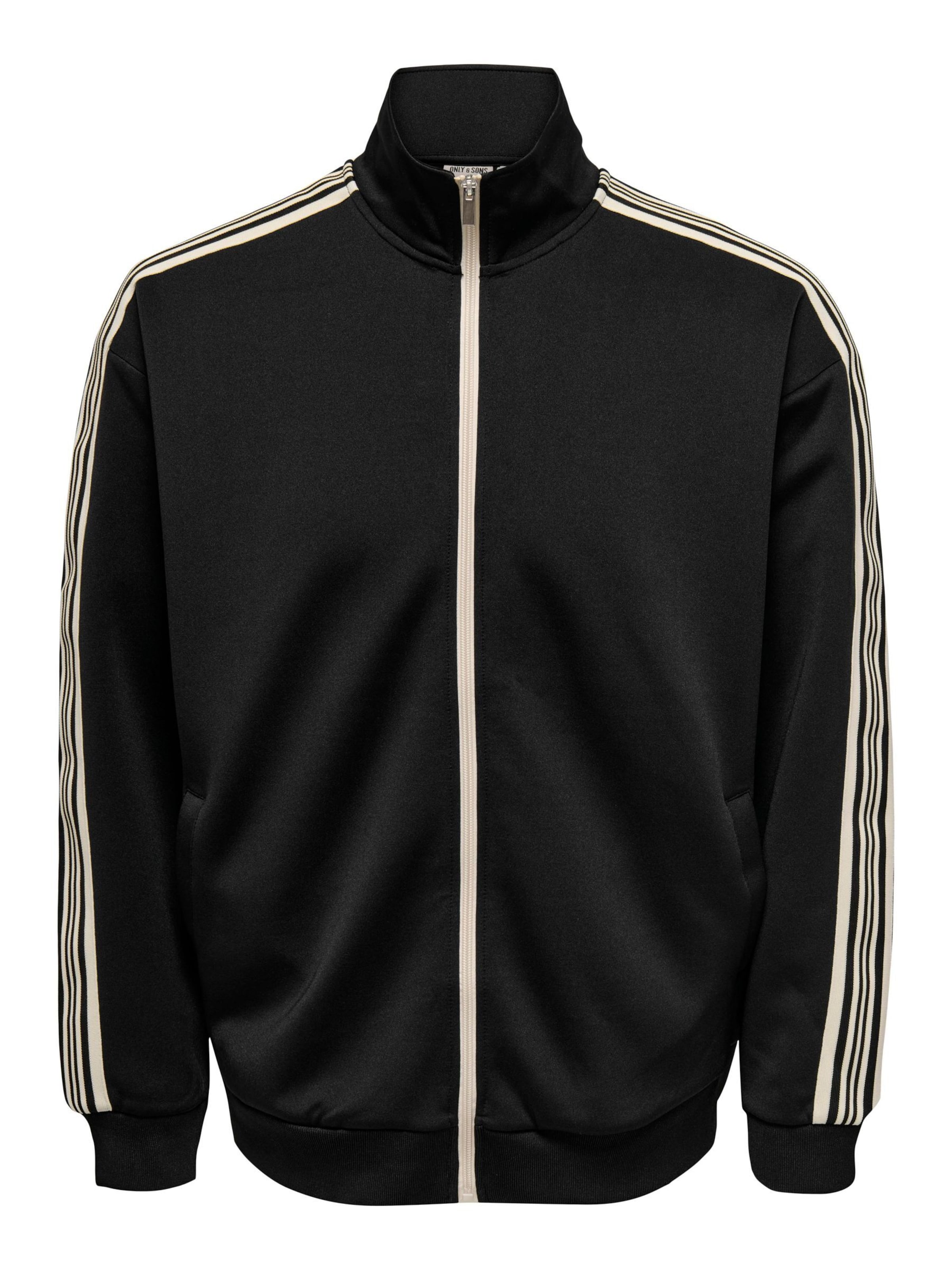 Only & Sons Sweat jacket 'ONSRiber' in Black: front