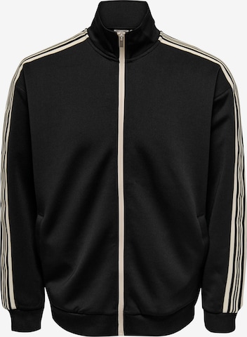 Veste de survêtement 'ONSRiber' Only & Sons en noir : devant