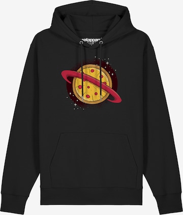 Sweat-shirt 'Pizza Planet' Watapparel en noir : devant
