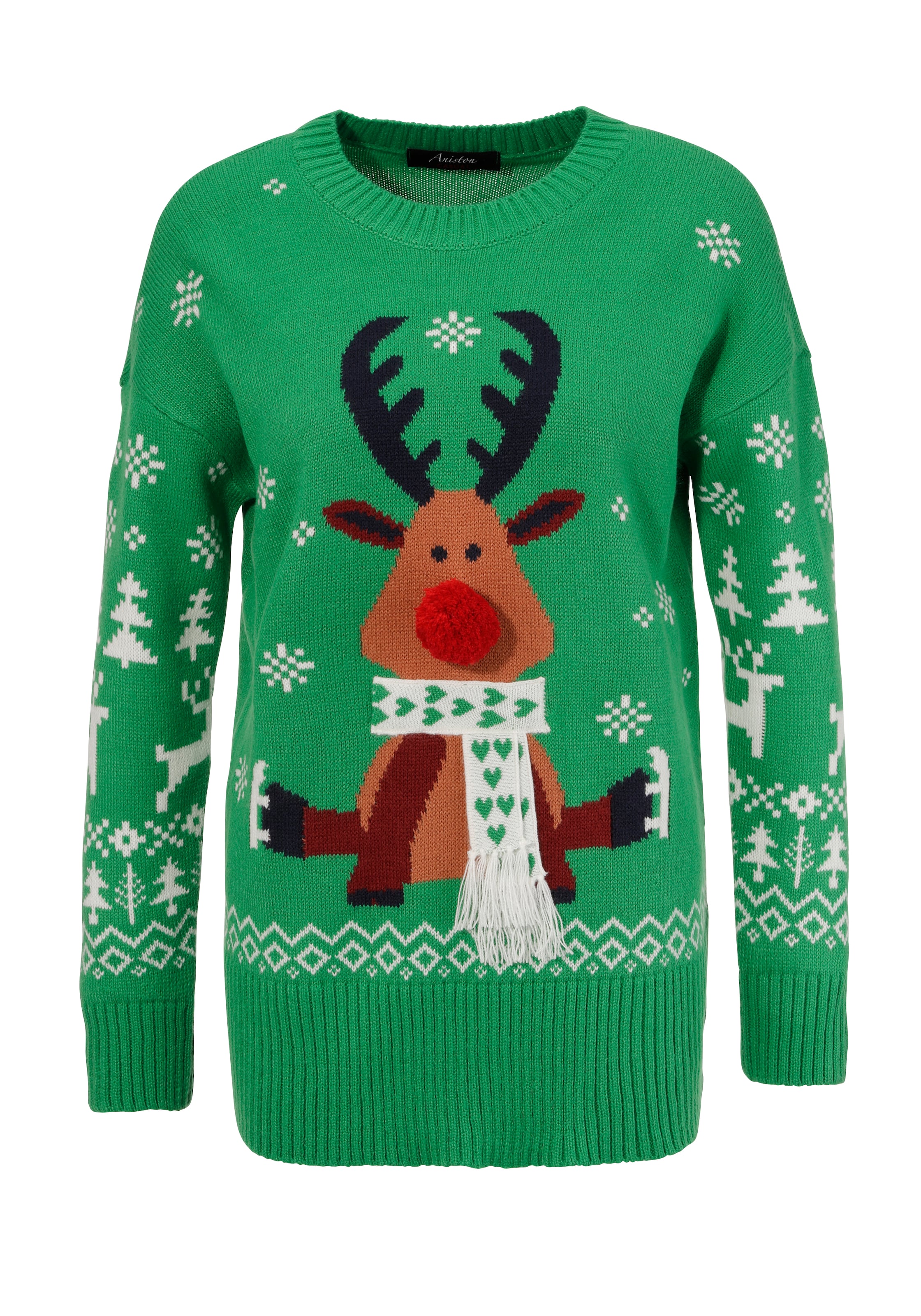 Aniston CASUAL Pullover in Grün: Vorderseite