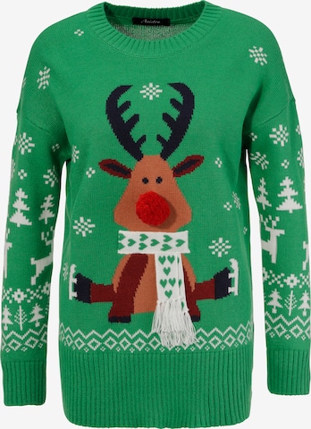 Aniston CASUAL Pullover in Grün: Vorderseite