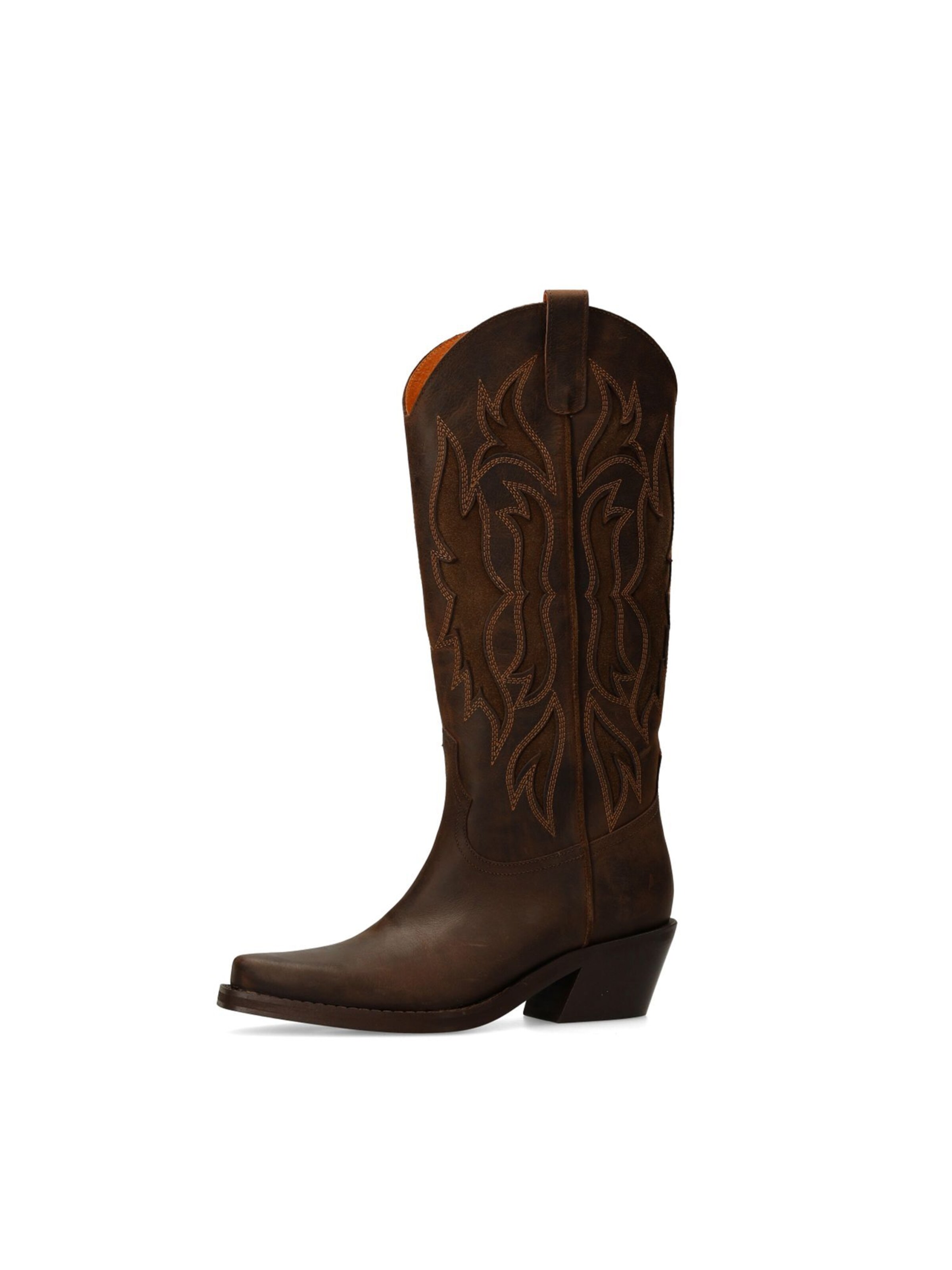 SACHA Bottes de cowboy en marron, Vue avec produit