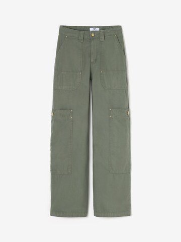 Wide Leg Pantalon cargo 'Holly' Le Temps Des Cerises en vert : devant