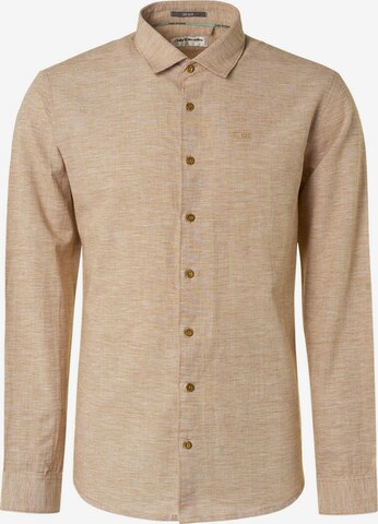 No Excess Button Up Shirt in Beige: front