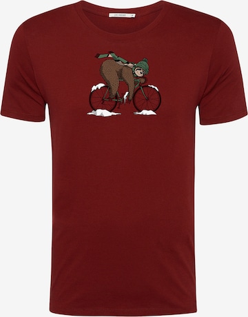 Maglietta 'Animal Sloth Ice' di GREENBOMB in rosso: frontale
