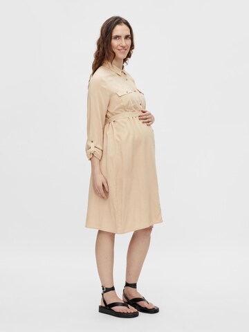 Robe-chemise 'Mercy' MAMALICIOUS en beige