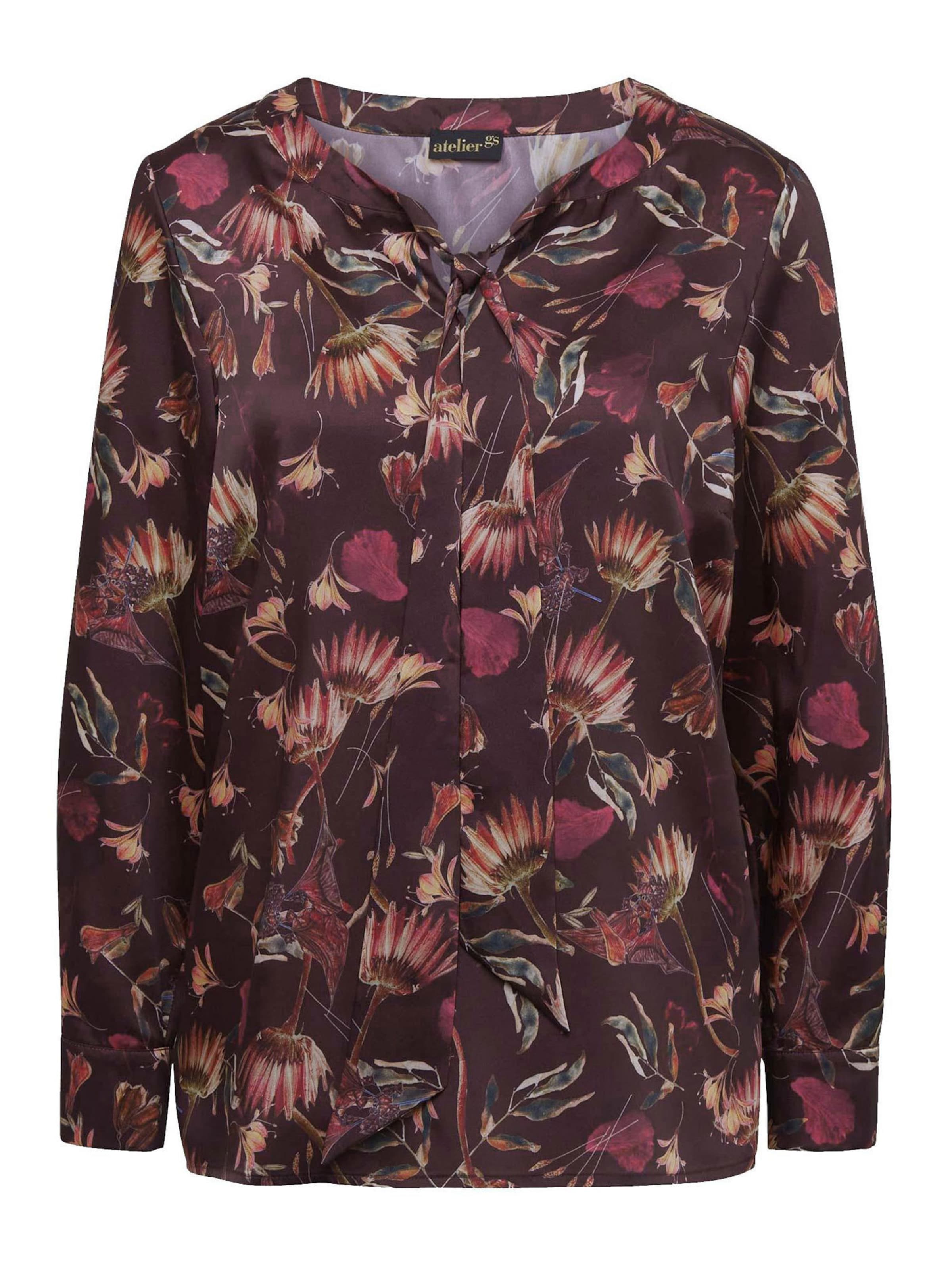 Goldner Druckbluse in Rot: Vorderseite