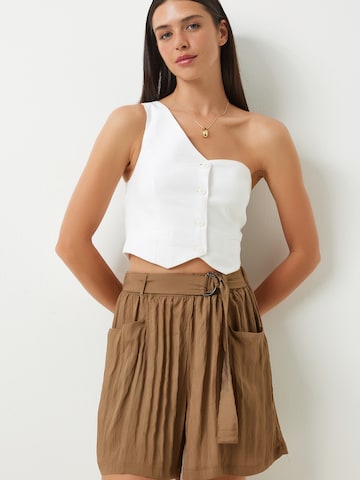 Loosefit Pantalon Happiness İstanbul en marron : devant