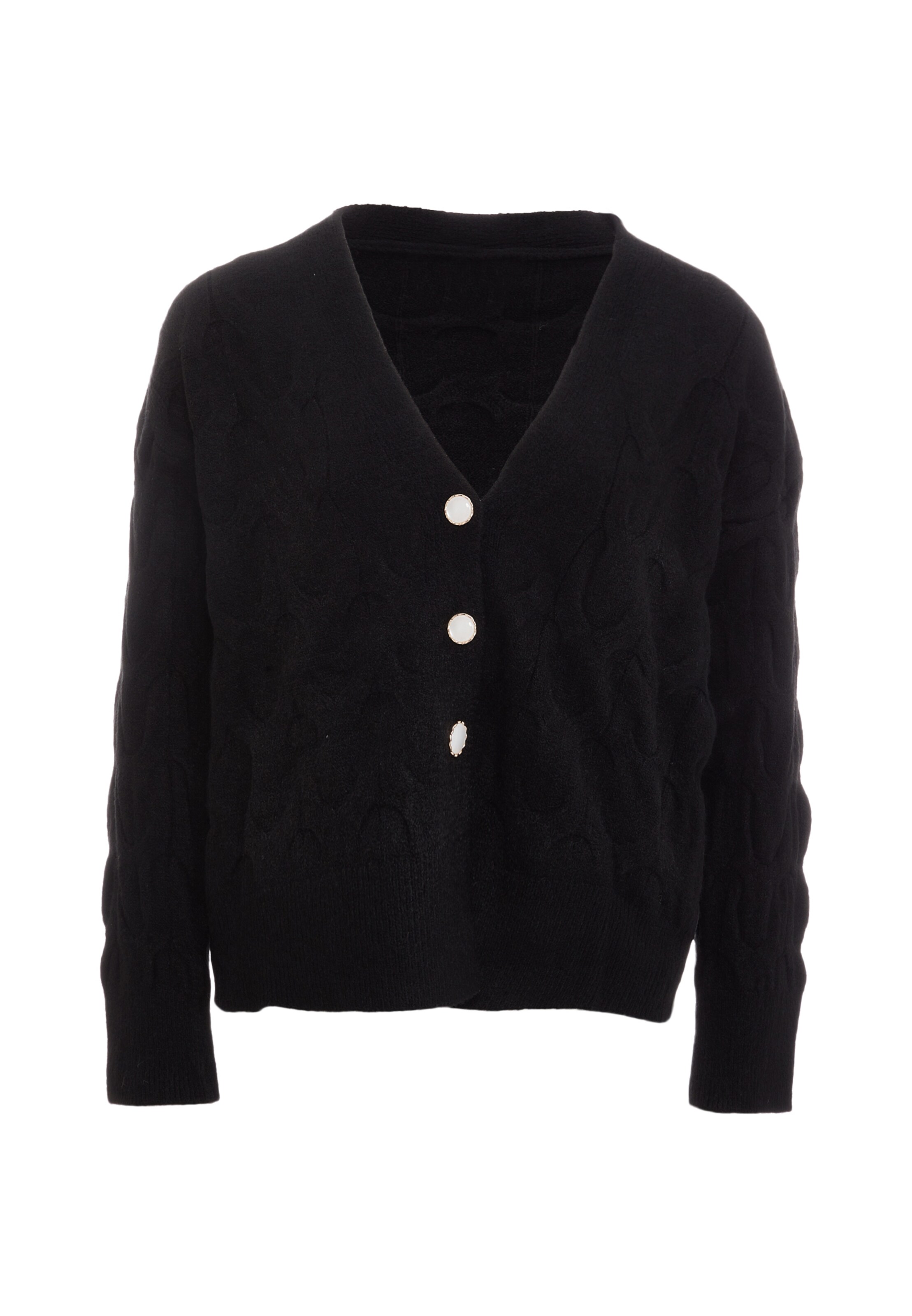 CARNEA Knit cardigan in Black: front