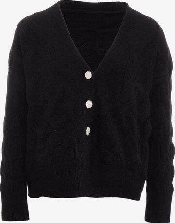 CARNEA Knit Cardigan in Black: front