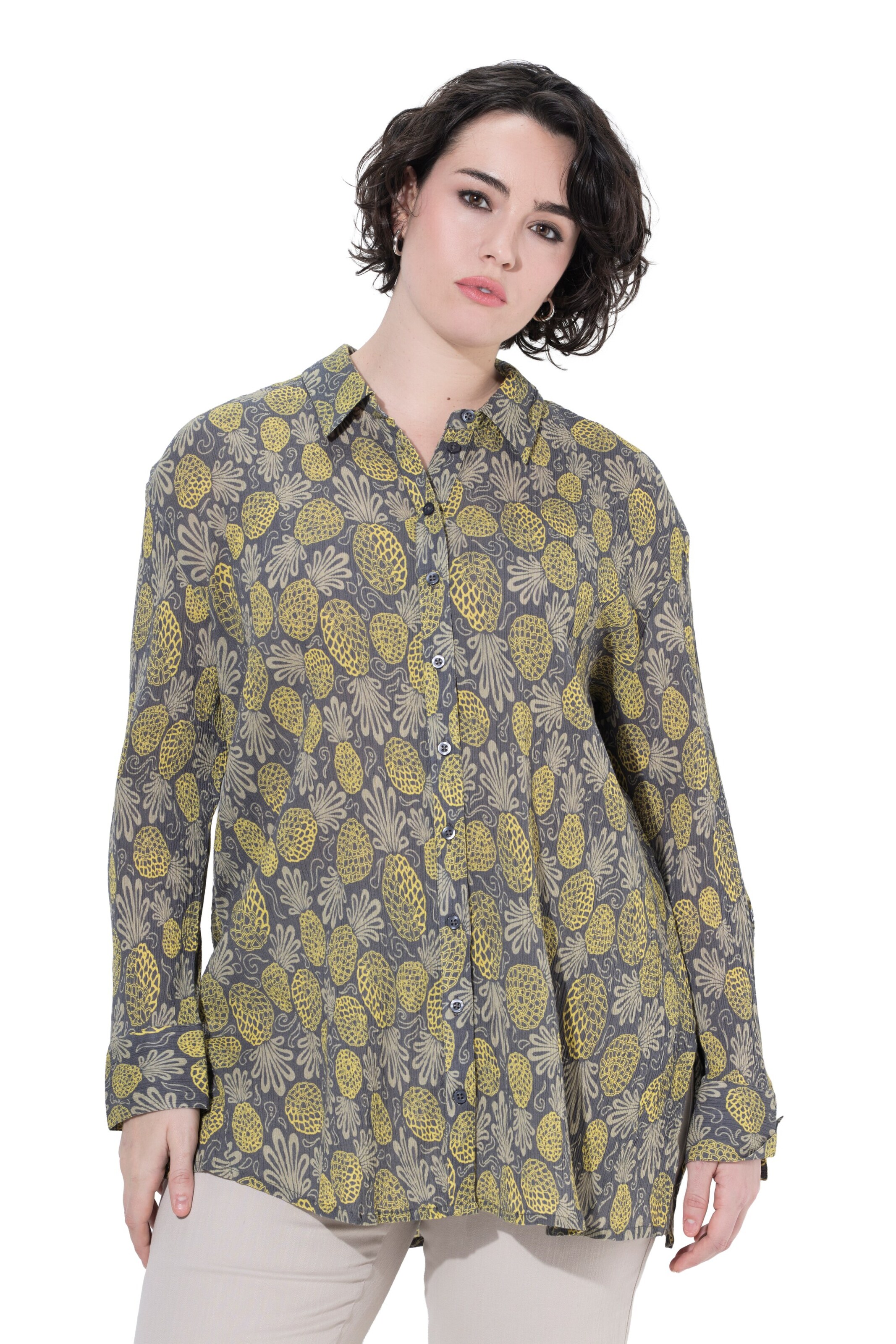 Ulla Popken Blouse in Grijs: voorkant