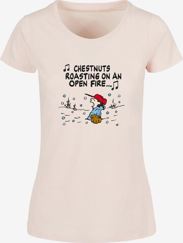 Merchcode T-Shirt 'Peanuts Chestnuts' in Pink: predná strana