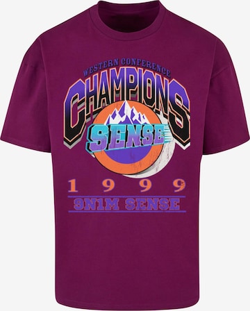 9N1M SENSE Shirt 'Champions' in Lila: voorkant