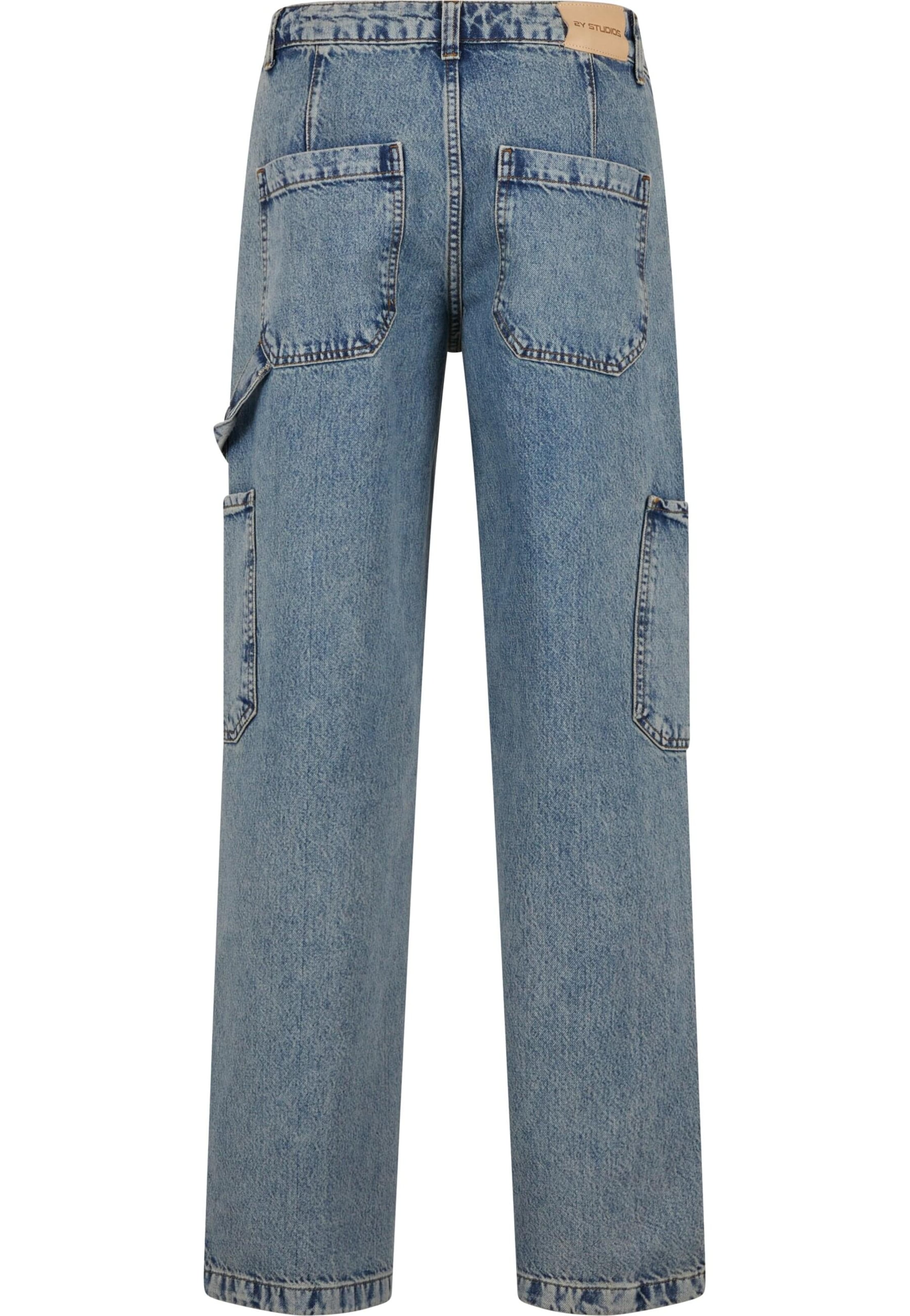 2Y Studios Lużny krój Bojówki 'Tali' w kolorze niebieski