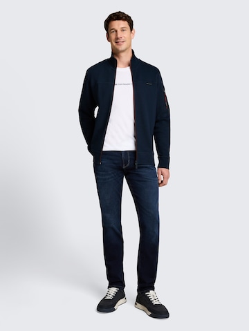 TOM TAILOR Zip-Up Hoodie in Blue