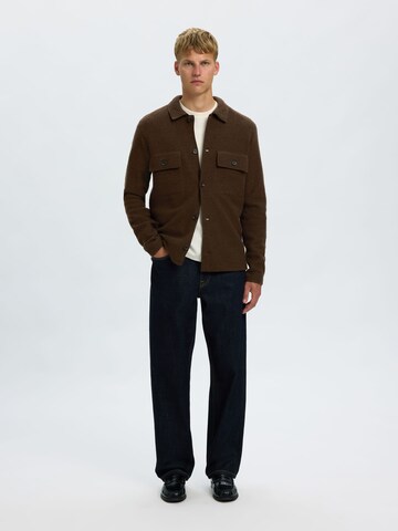 SELECTED Knit Cardigan 'SLHNealy' in Brown