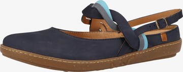 EL NATURALISTA Ballet Flats with Strap in Blue: front