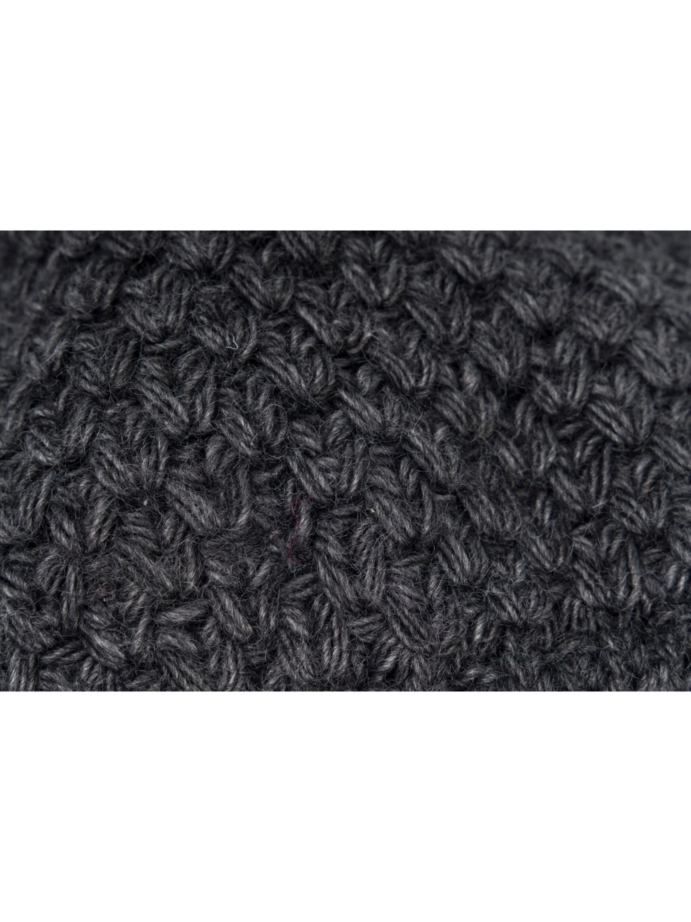 styleBREAKER Beanie 'Kinder Bommelmütze V-Muster Gehäkelt' in Grey