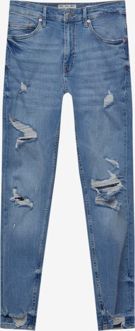 Pull&Bear Slimfit Jeans in Blauw: voorkant