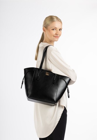 usha BLACK LABELShopper torba 'Nowles' - crna boja: prednji dio