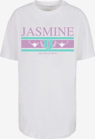 F4NT4STIC Oversized Shirt 'Disney Jasmine See The World' in White: front