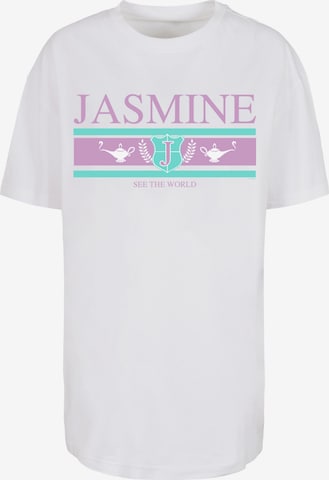 Maglia extra large 'Disney Jasmine See The World' di F4NT4STIC in bianco: frontale