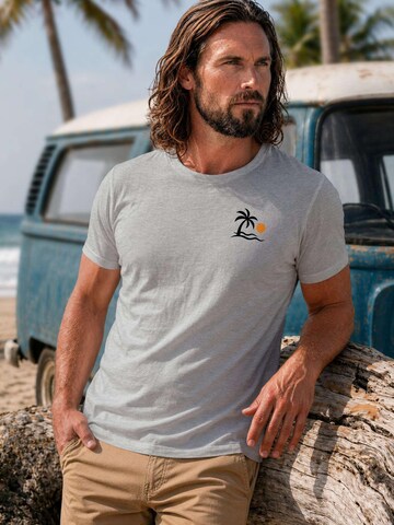 Neverless Shirt 'Palme' in Grey