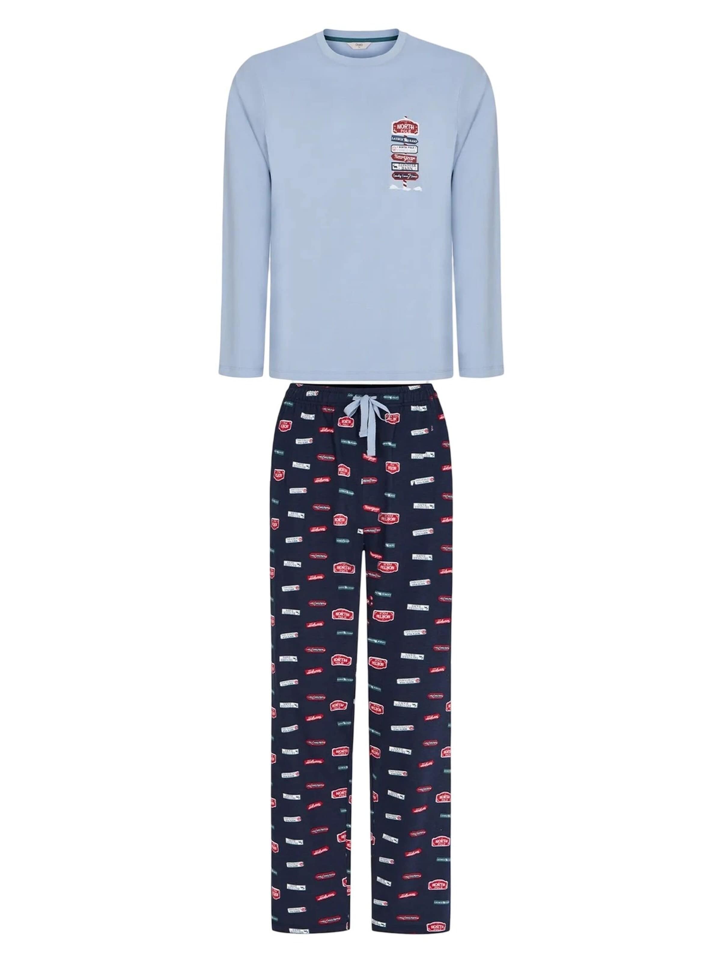Penti Pyžamo dlouhé 'Pyjama-Sets' – modrá: přední strana