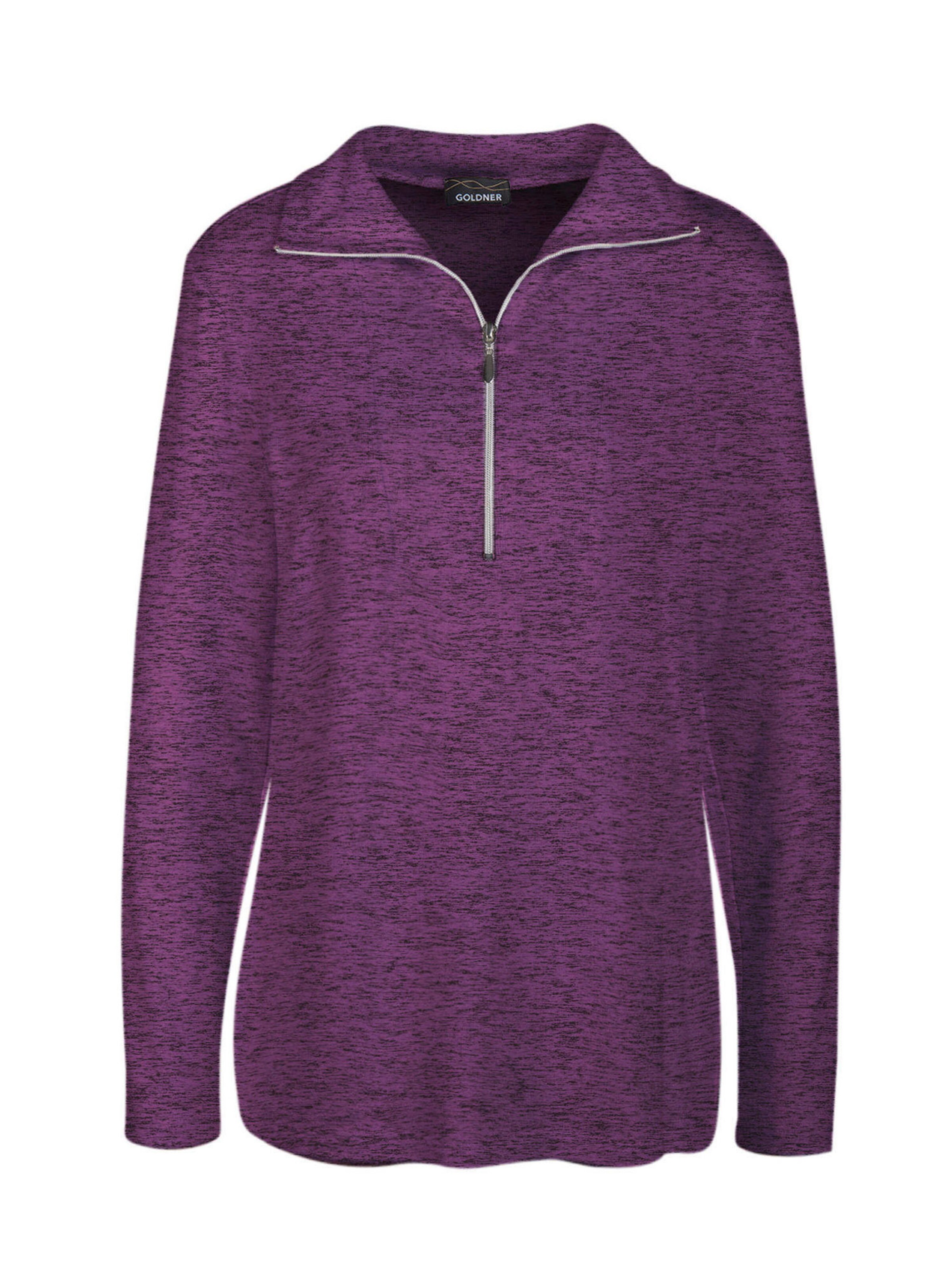 Goldner Pullover in Lila: Vorderseite