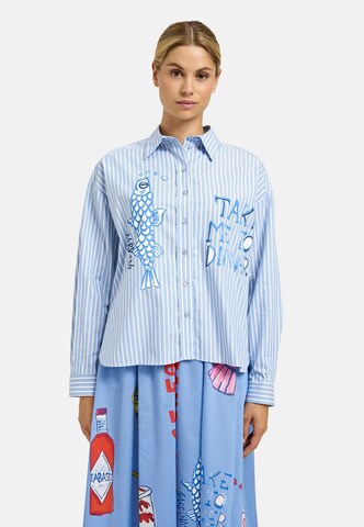 Milano Italy Blouse in Blue: front