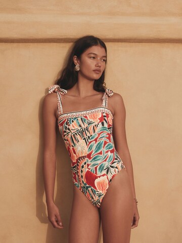 Next Bustier Badeanzug in Mischfarben: Vorderseite