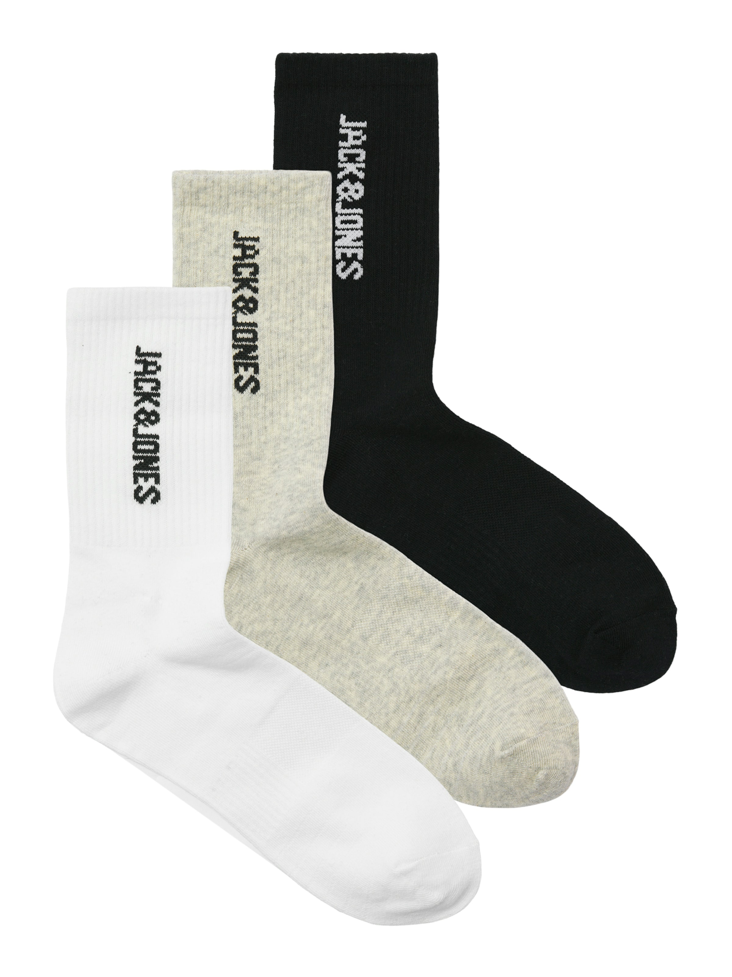 JACK & JONES Κάλτσες 'JACLIAM' σε μπεζ μελανζέ / μαύρο / λευκό, Άποψη προϊόντος