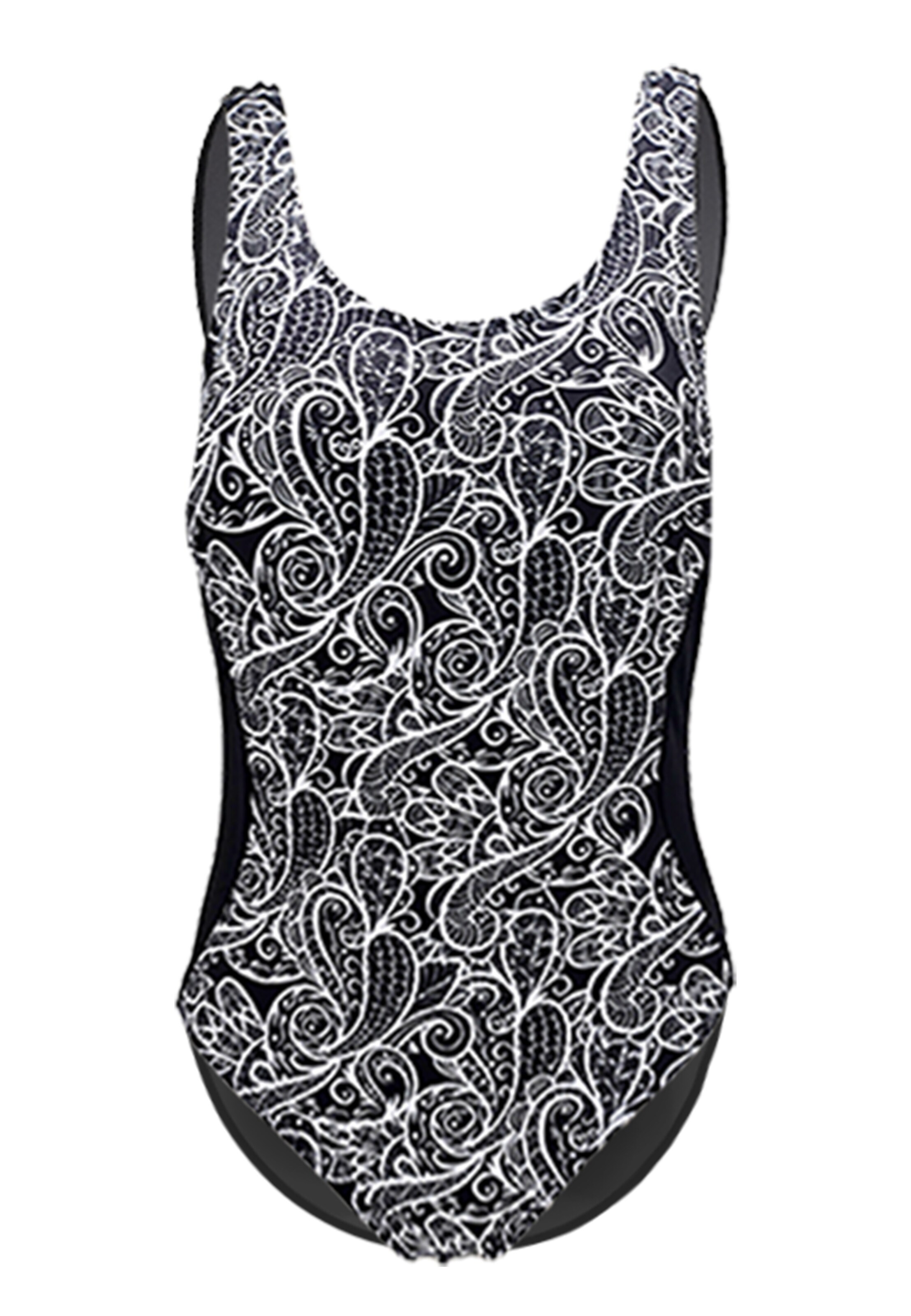 BECO the world of aquasports Badeanzug 'Paisley Perfection' in Schwarz: Vorderseite