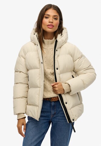 Superdry Winterjas '5 Baffle Sports' in Beige: voorkant