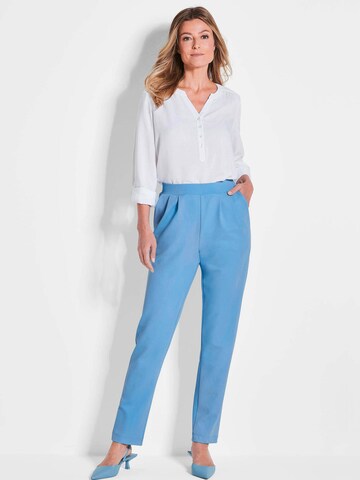 Goldner Regular Bandplooibroek 'Sara' in Blauw