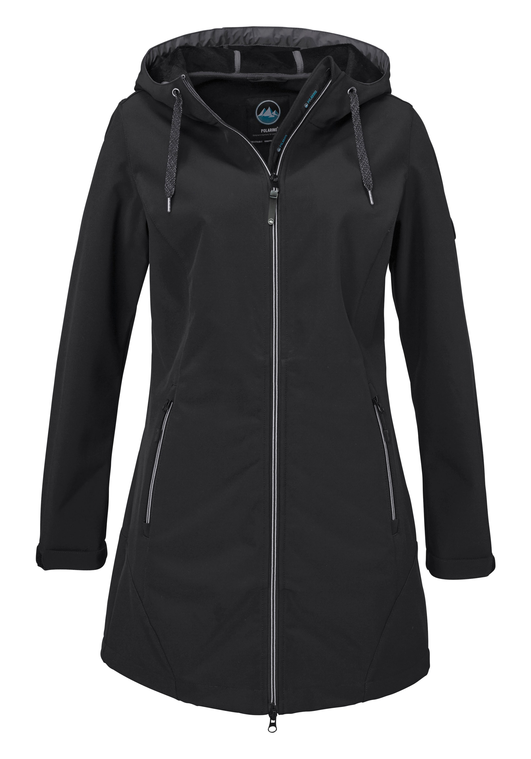 POLARINO Softshelljacke in Schwarz: Vorderseite