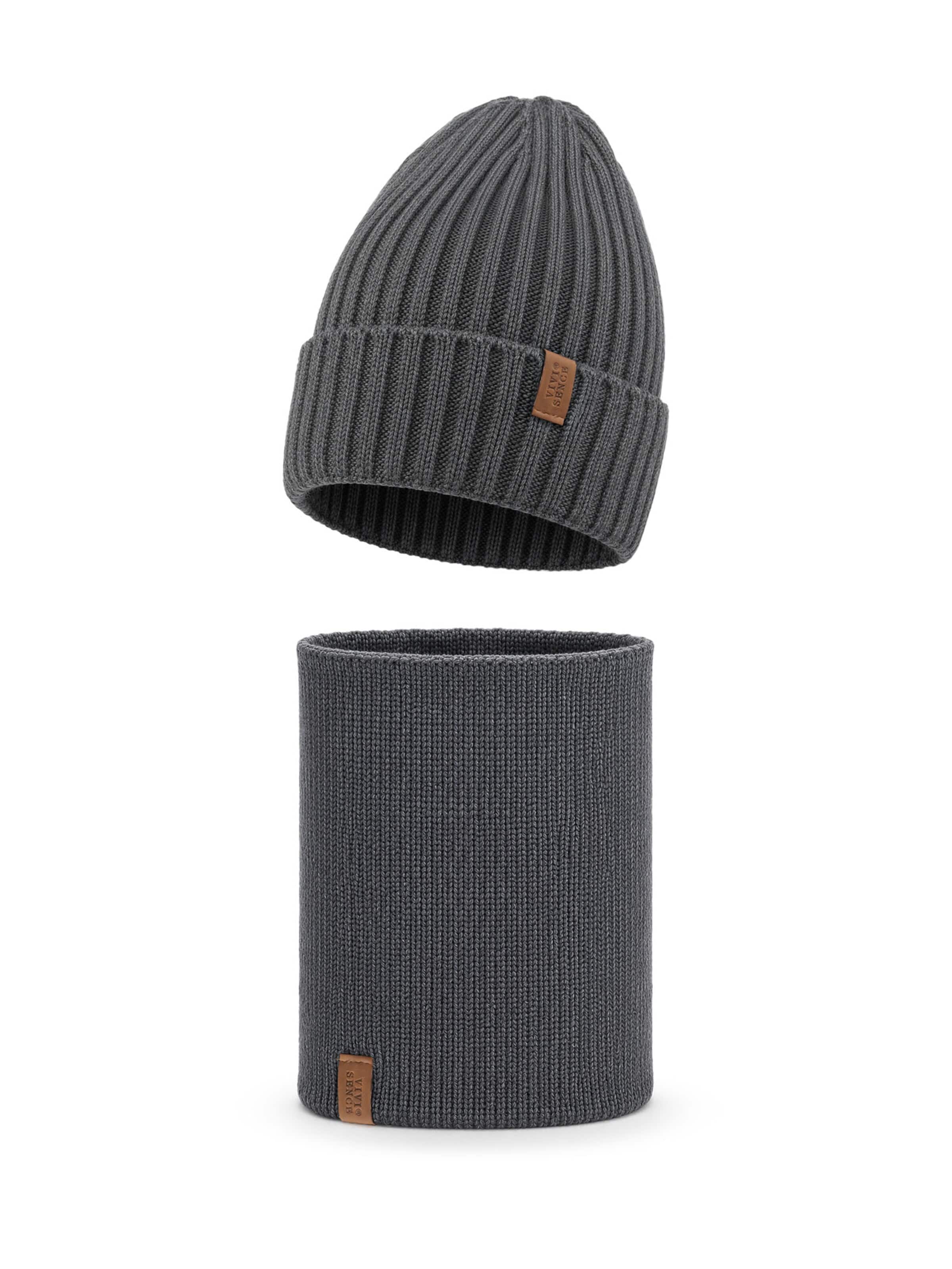 Vivisence Beanie 'M7009 KMPL' in Grey: front