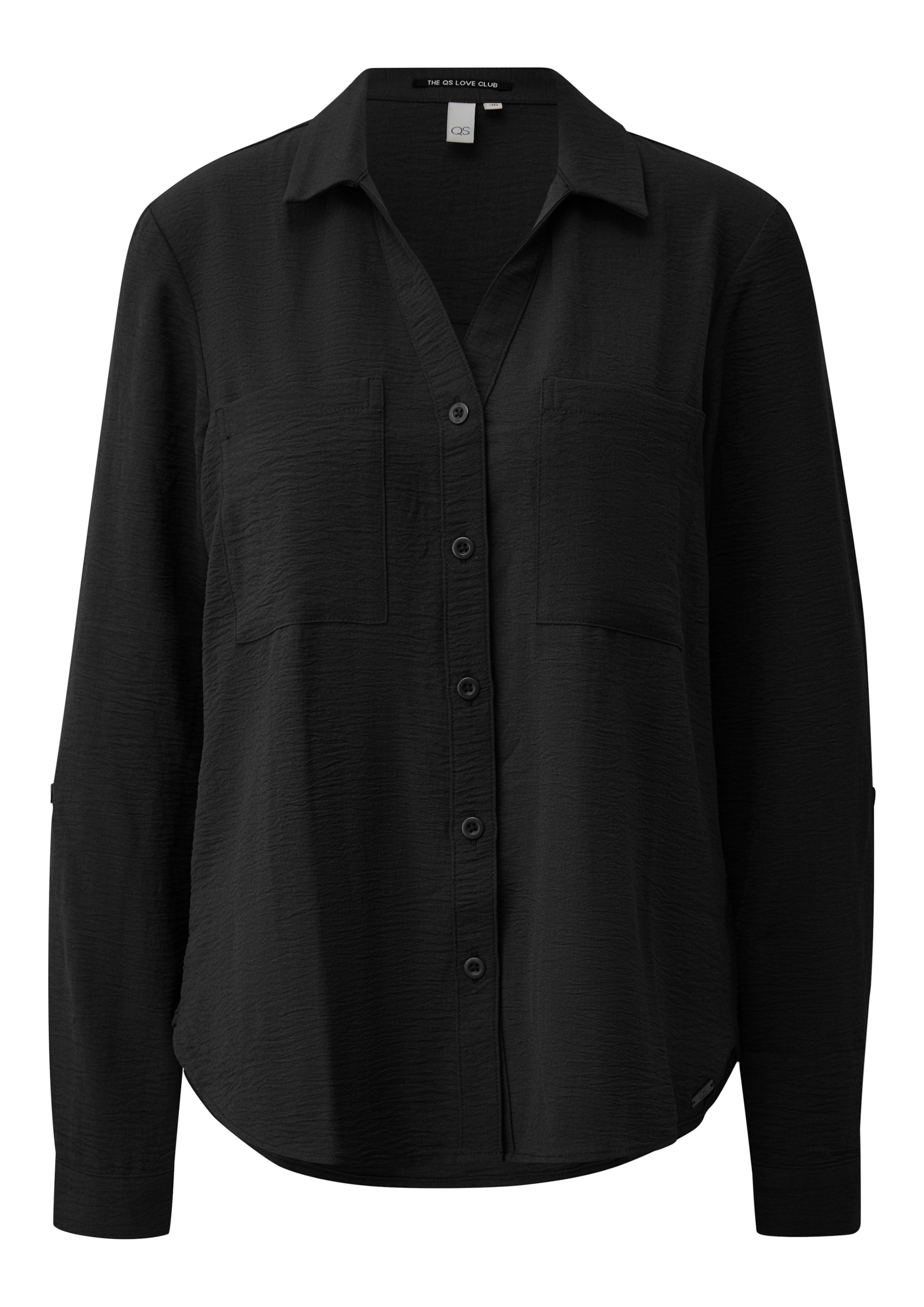 melns QS Blūze: no priekšpuses