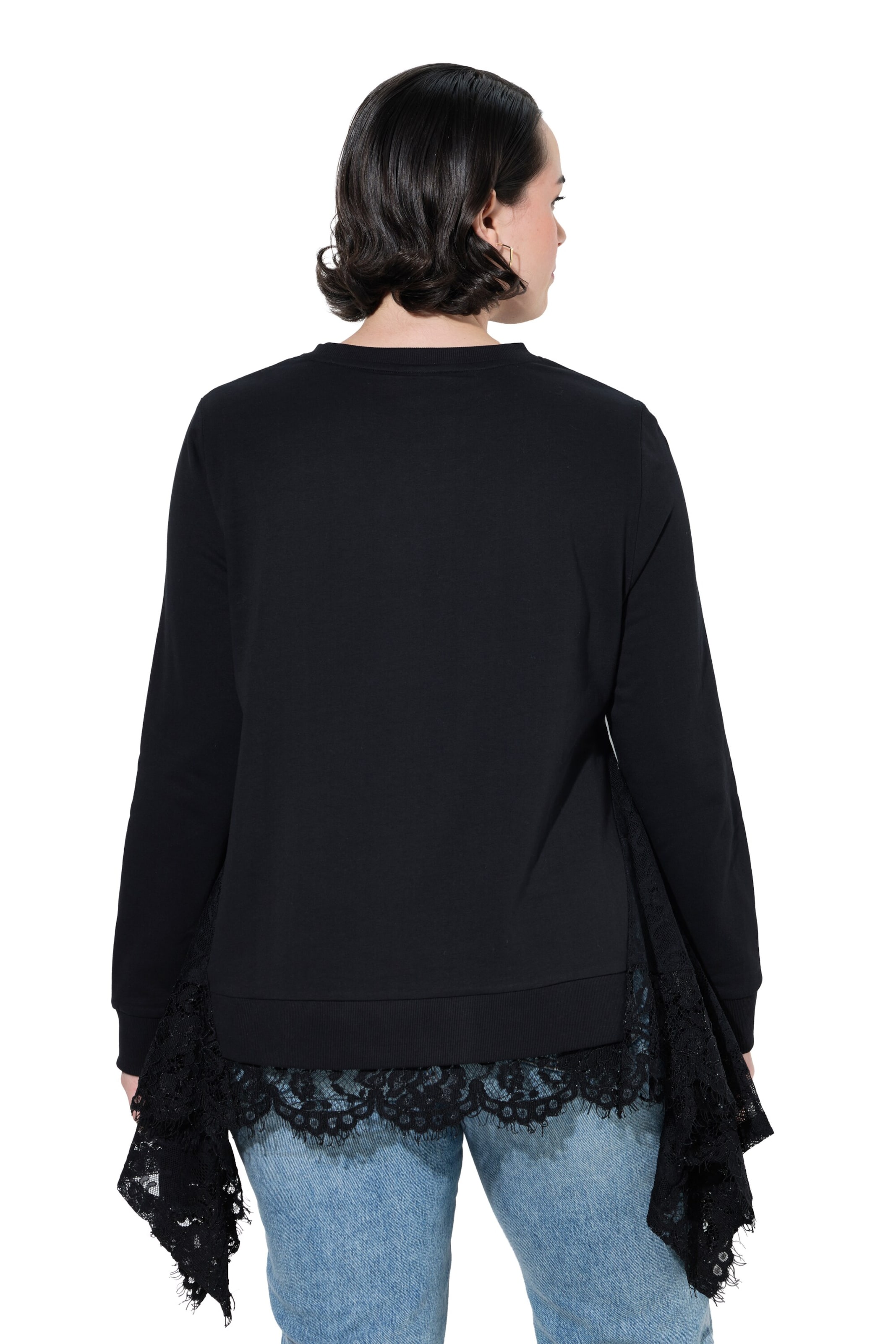Ulla Popken Sweatshirt in Zwart