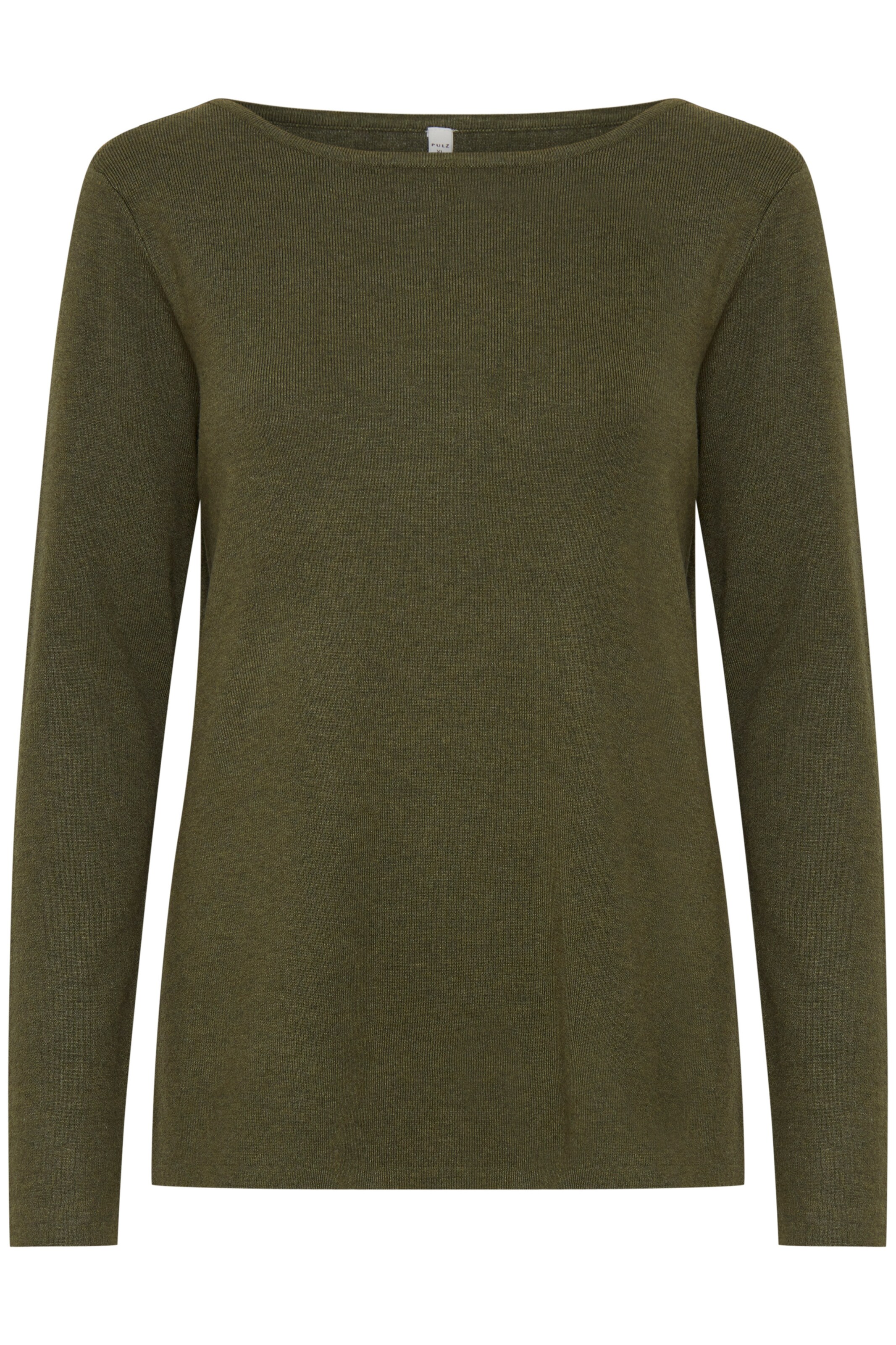 PULZ Jeans Trui 'PZSARA' in Groen: voorkant