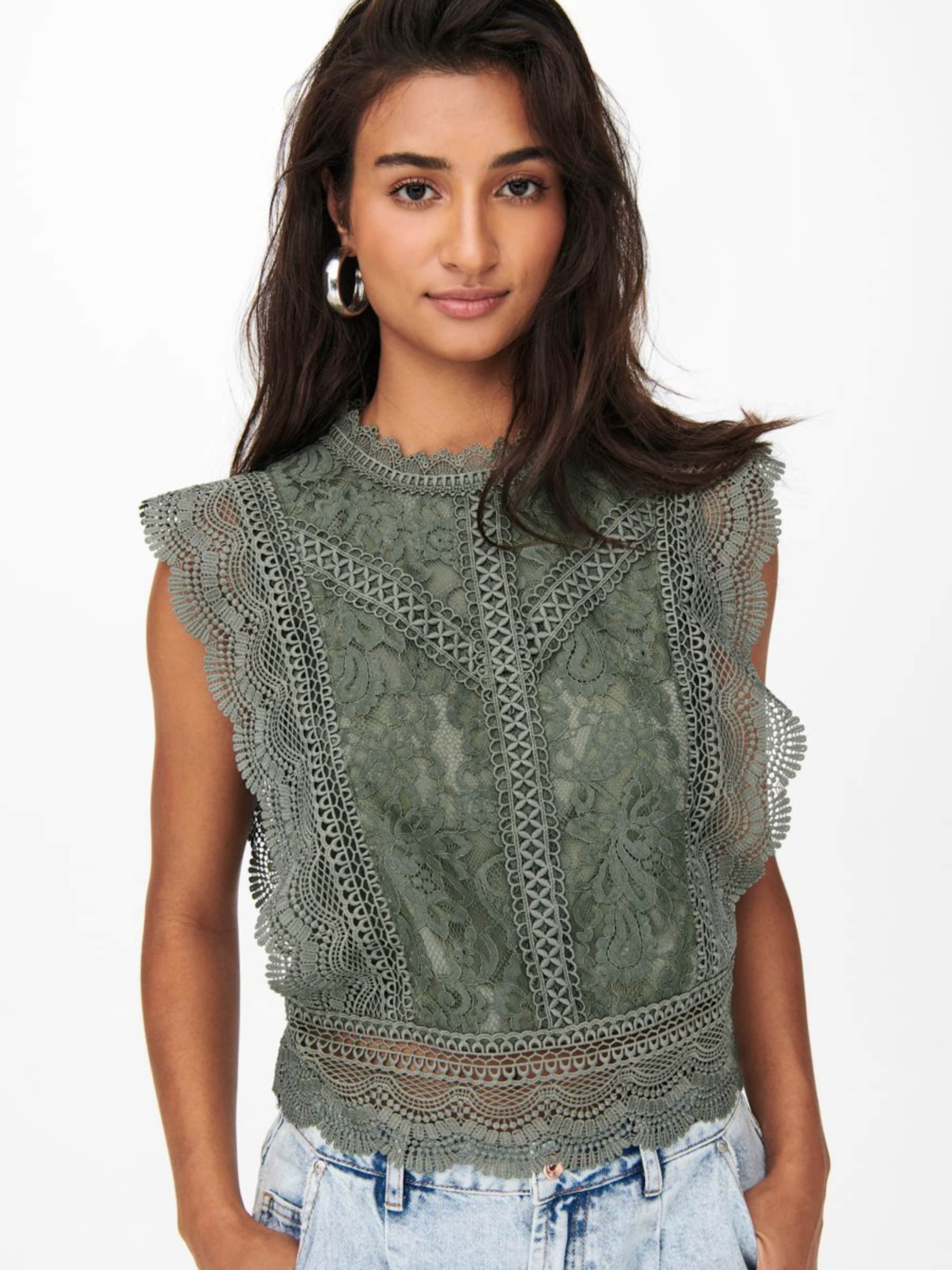 ONLY Blouse 'Karo' in Green | ABOUT YOU