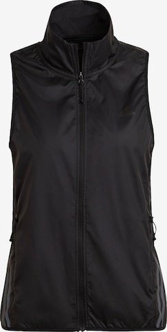 ADIDAS SPORTSWEAR Sports Vest 'Run 3-Stripes Gilet' in Black: front