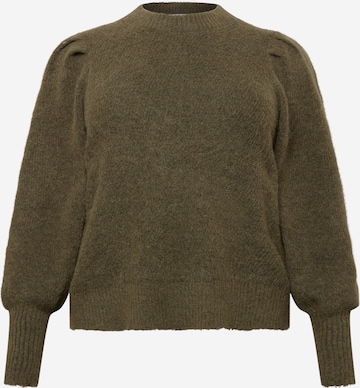 Selected Femme Curve Sweater in Green: front