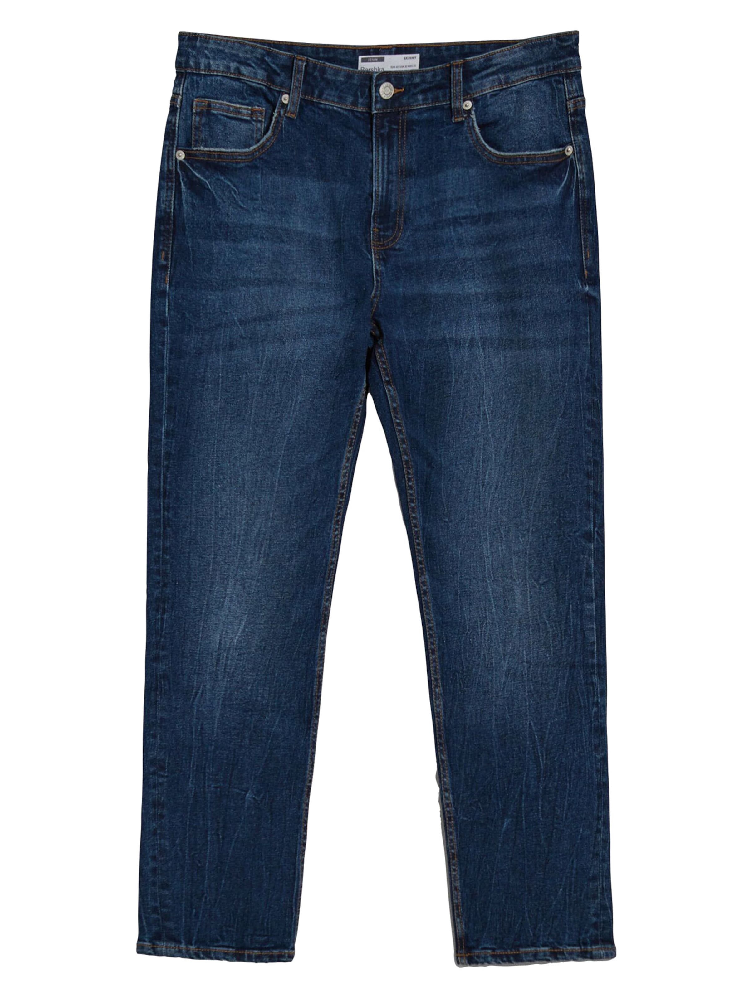 BershkaSkinny Traperice - plava boja: prednji dio