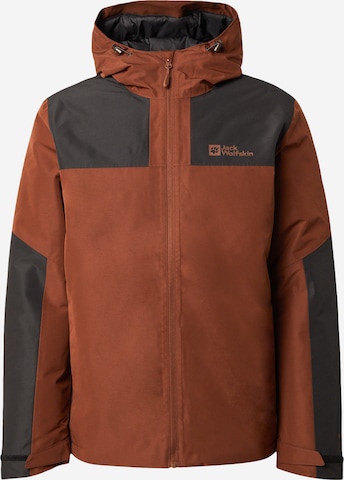 JACK WOLFSKINOutdoor jakna 'JASPER' - smeđa boja: prednji dio