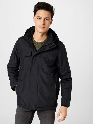 Veste mi-saison Abercrombie & Fitch en noir : devant