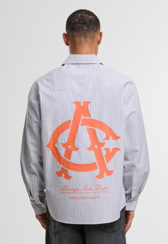 Comfort fit Camicia 'Yankees' di Another Cotton Lab in grigio: frontale