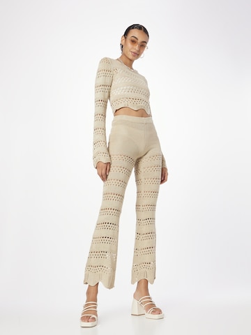 Urban Classics Flared Pants in Beige