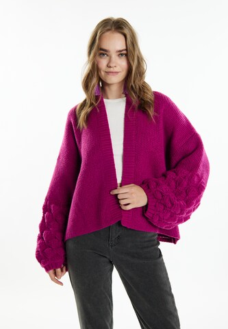 Cardigan IZIA en rose : devant